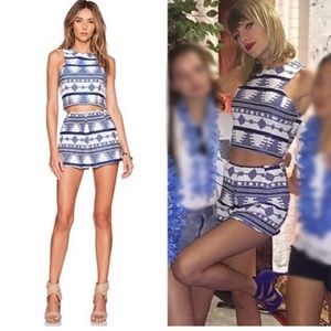 NWT Revolve Women's Line & dot Electronic Nagel Speed Croptop Size XS White Blue